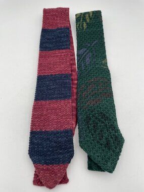Selection of 2 Vintage 100% Cotton Knit Ties